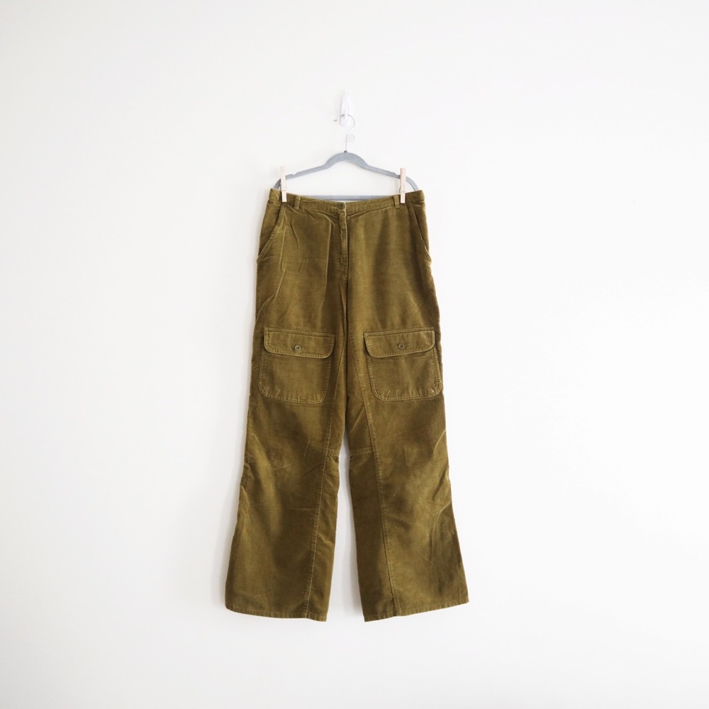 Petit Bateau Green Velvet Pocket Pants